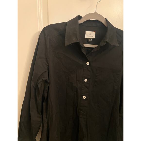 Tuckernuck Black Callahan Shirt Dress S Dark Academia Minimalist Old Money Boho - Picture 5 of 8